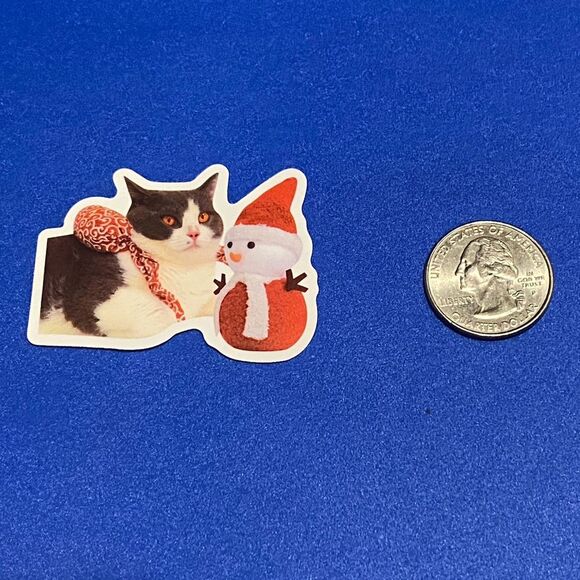 🎉 10/$10 Stickers - Kitty Cat Santa Snowman Animal - Picture 1 of 2